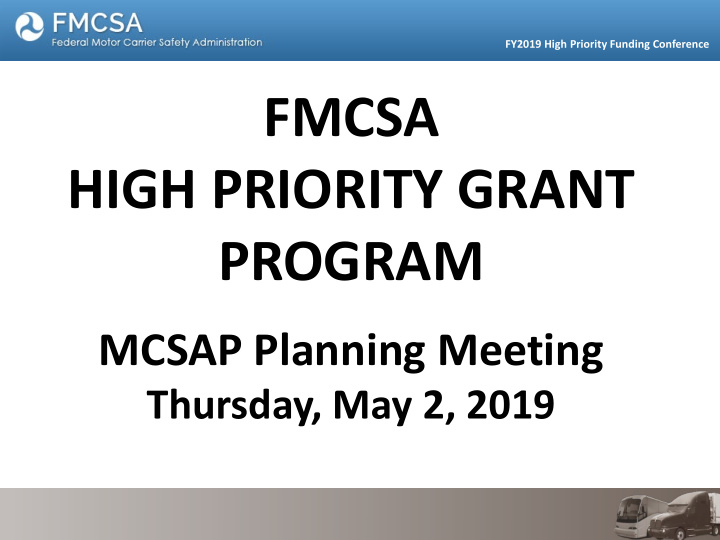 fmcsa high priority grant program