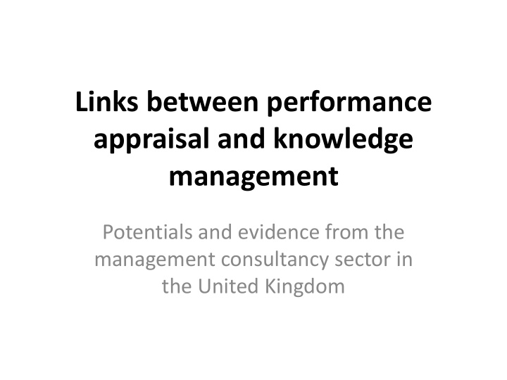 links between performance