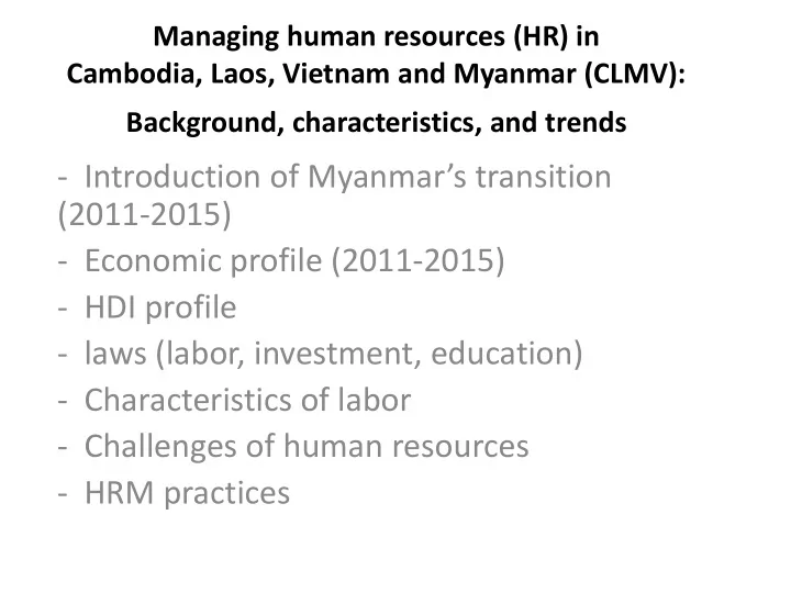 introduction of myanmar s transition 2011 2015 economic