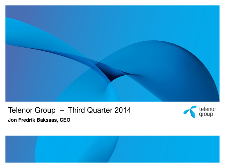 telenor group third quarter 2014