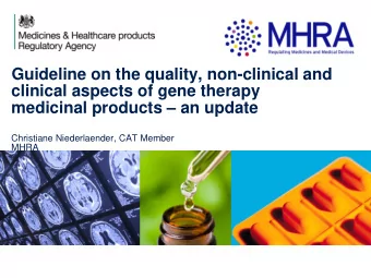 Guideline on the quality, non-clinical and  clinical aspects of gene therapy medicinal products