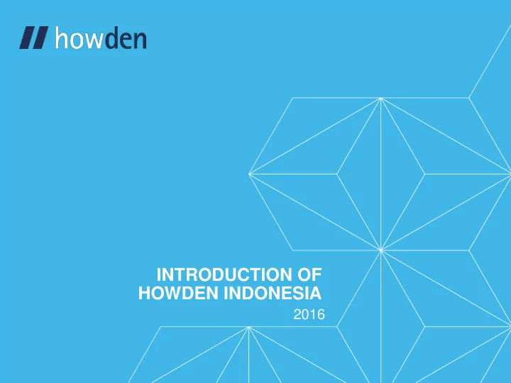introduction of howden indonesia