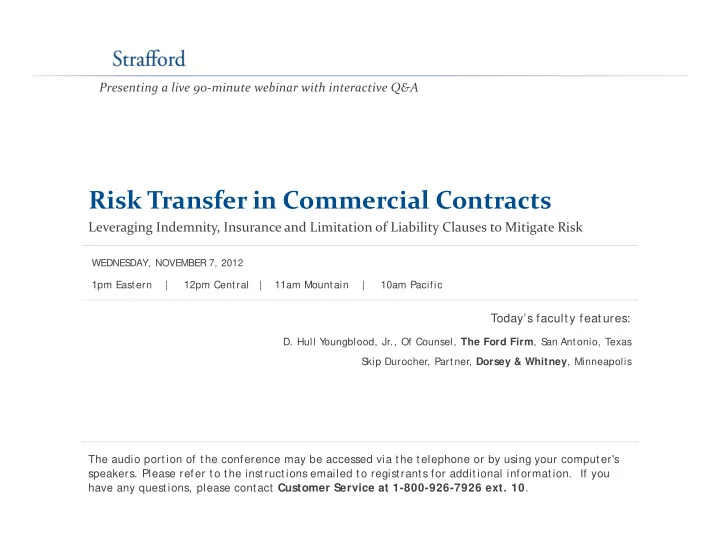 risk transfer in commercial contracts