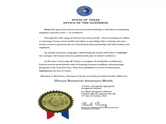 WILLIAMSON COUNTY  Recognition Honoring the  Recognition Honoring the  Human Resources Department