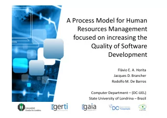 A Process Model for Human  Resources Management  focused on increasing the  Quality of Software