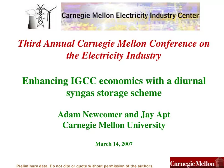 third annual carnegie mellon conference on the