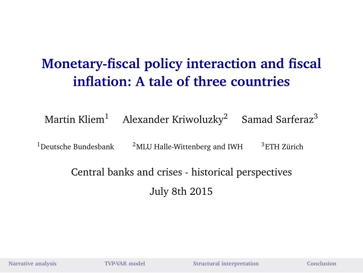 monetary fiscal policy interaction and fiscal inflation a