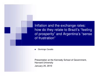 Inflation and the exchange rates:  how do they relate to Brazils feeling  of prosperity