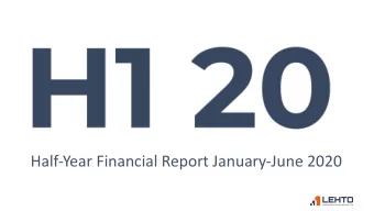 Half-Year Financial Report January-June 2020  January - June 2020 in brief  Net sales, MEUR  254.5
