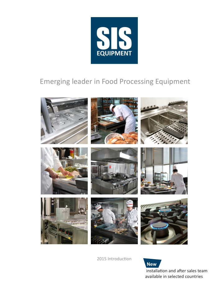emerging leader in food processing equipment