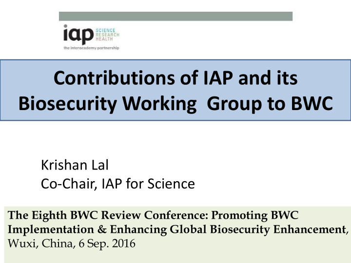 contributions of iap and its