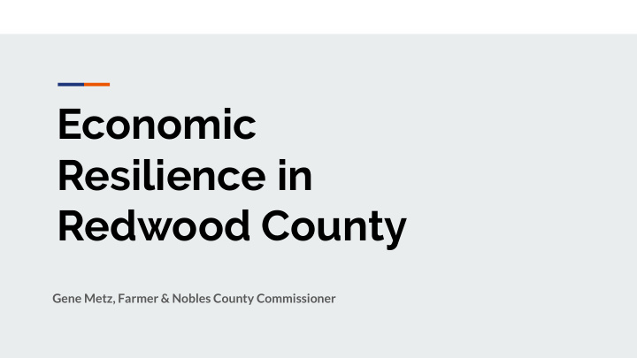 economic resilience in redwood county