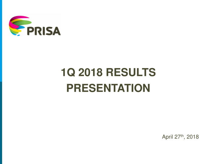 1q 2018 results presentation