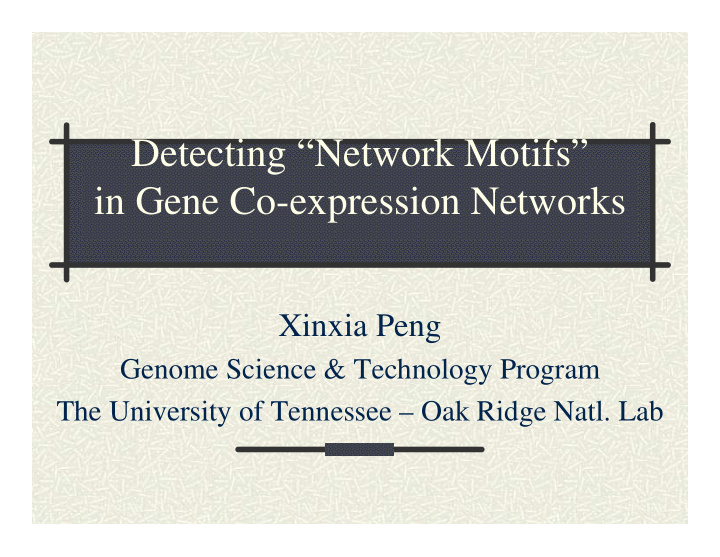detecting network motifs in gene co expression networks