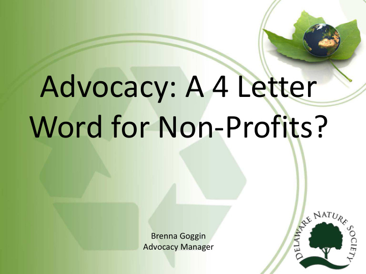 advocacy a 4 letter word for non profits