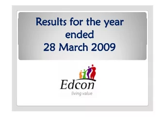 R  R  R  Resu  Resu  R  esults  esults  l  l  f  l  l  f  ts f  ts f  for  f  for  f  or the year