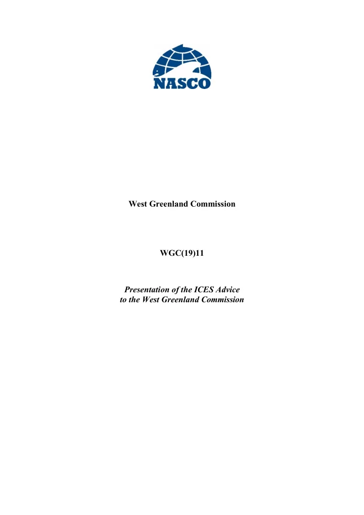 west greenland commission wgc 19 11 presentation of the