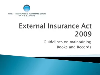 Books and Records  1  Overview  Records to be maintained  Other Information  2  These  se