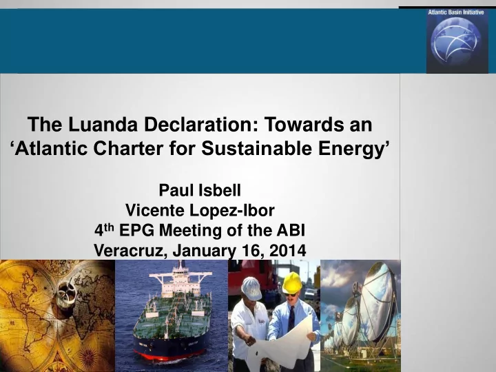 the luanda declaration towards an atlantic charter for