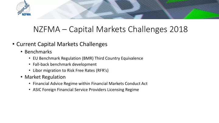 nzfma capital markets challenges 2018