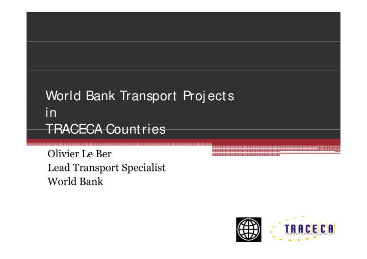 world bank transport proj ects world bank transport proj