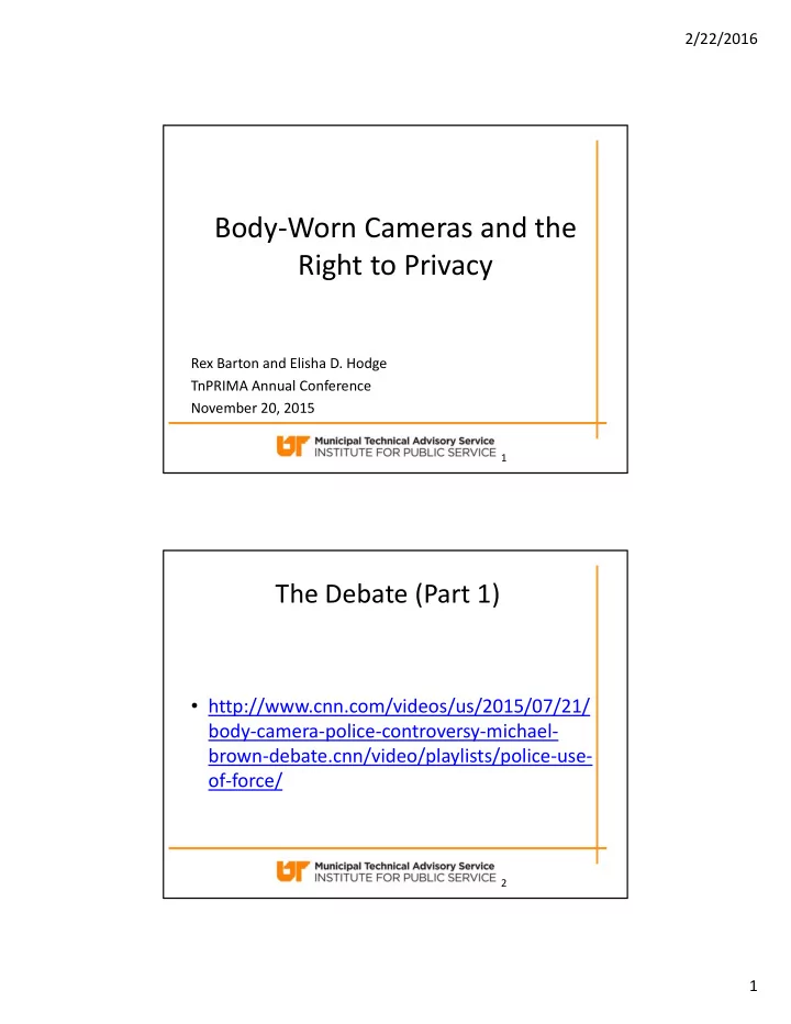 body worn cameras and the right to privacy