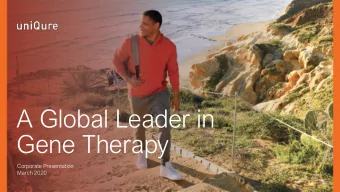 A Global Leader in  Gene Therapy  Corporate Presentation  March 2020  Forward-looking S  Fo  g Stat