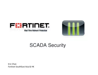 SCADA Security Eric Chan Fortinet SouthEast Asia &amp; HK  SCADA Network Architecture  CONFIDENTIAL