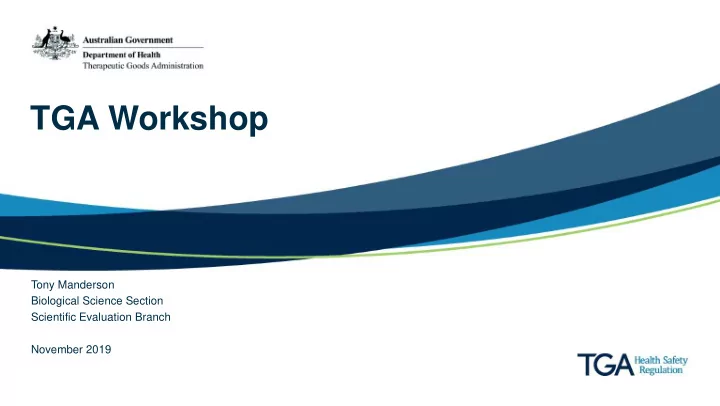tga workshop