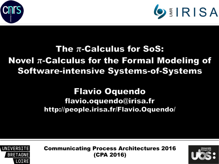 communicating process architectures 2016 cpa 2016