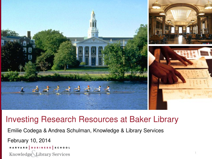 investing research resources at baker library