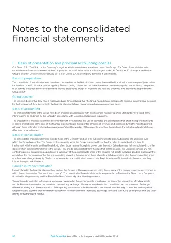 Notes to the consolidated  financial statements  1  Basis of presentation and principal accounting
