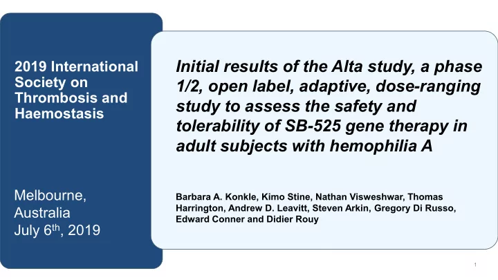 initial results of the alta study a phase
