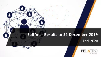 Full Year Results to 31 December 2019  April 2020  Presentation Team  Subash Menon  Nicholos