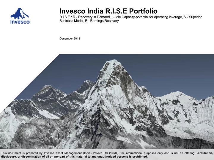 invesco india r i s e portfolio