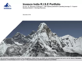 Invesco India R.I.S.E Portfolio  R.I.S.E : R - Recovery in Demand, I - Idle Capacity-potential for