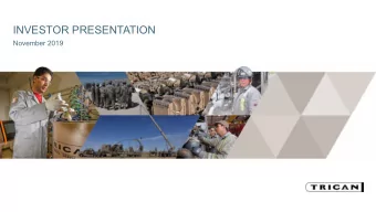 INVESTOR PRESENTATION  November 2019  FORWARD LOOKING STATEMENTS  This document contains statements