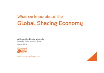 Benita Matofska  Sharing Economy Expert  Comparison marketplace for the  Sharing Economy  What We