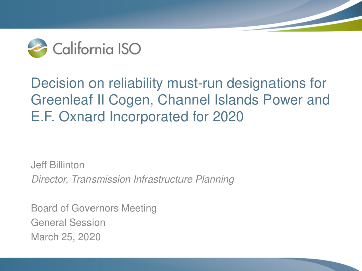 decision on reliability must run designations for