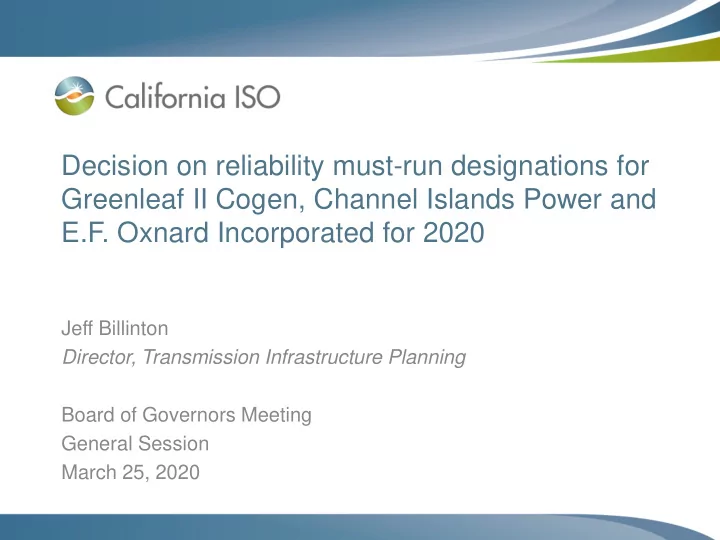 decision on reliability must run designations for