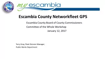 Escambia County Networkfleet GPS  Escambia County Board of County Commissioners  Committee of the