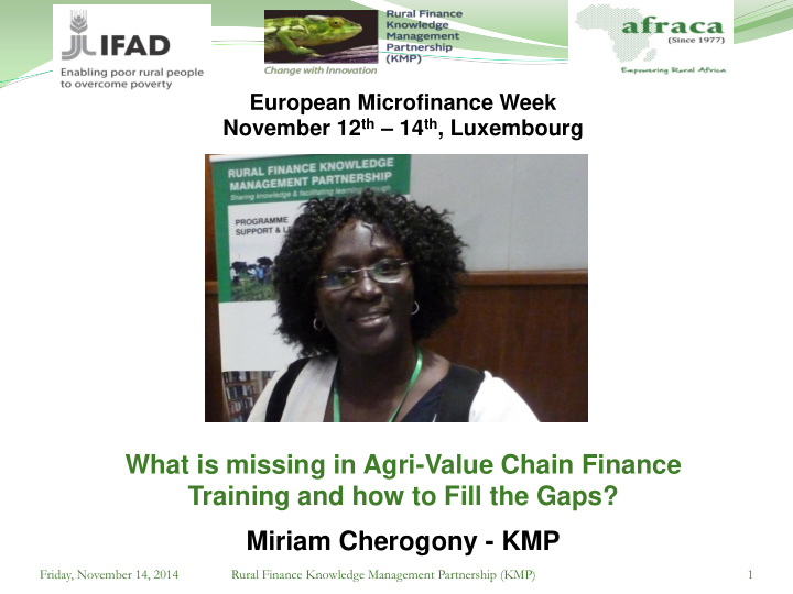 what is missing in agri value chain finance training and