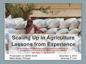 Scal  Scaling Up in Agriculture  Lessons from Experience  Presentation to the USAID Global Learning