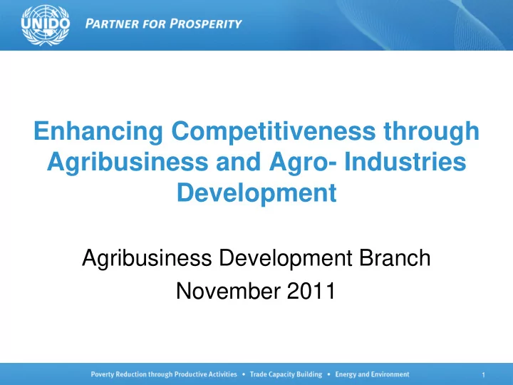 enhancing competitiveness through agribusiness and agro