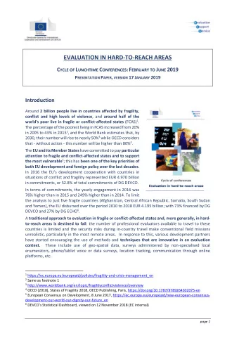 EVALUATION IN HARD-TO-REACH AREAS C YCLE OF L UNCHTIME C ONFERENCES : F EBRUARY TO J UNE 2019 P
