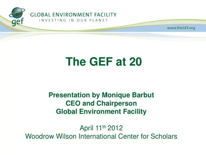 the gef at 20