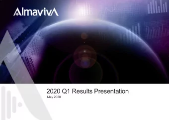 2020 Q1 Results Presentation  May 2020  Legal Disclaimer  This presentation and the information