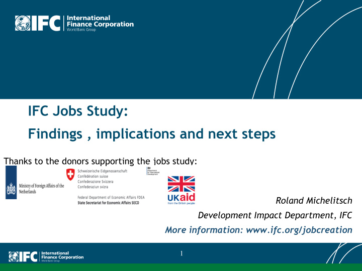 ifc jobs study findings implications and next steps