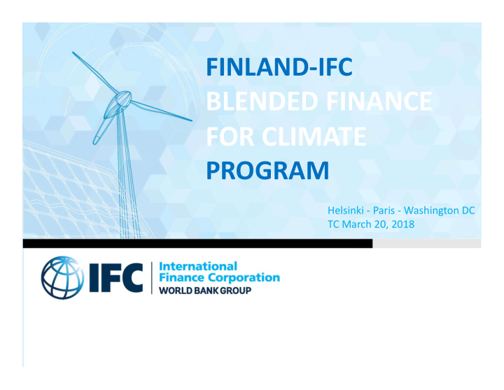 blended finance for climate