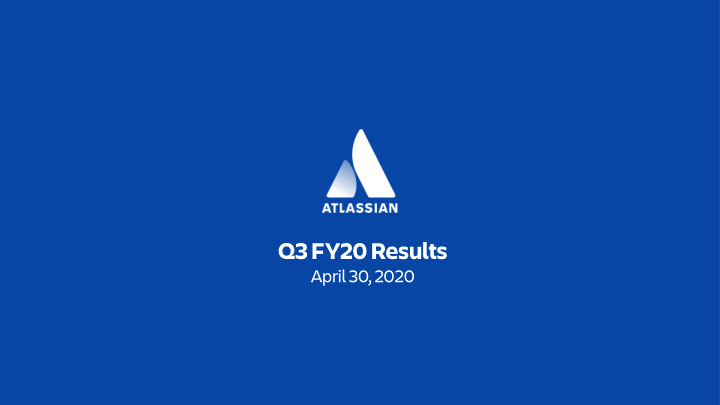 q3 fy20 results